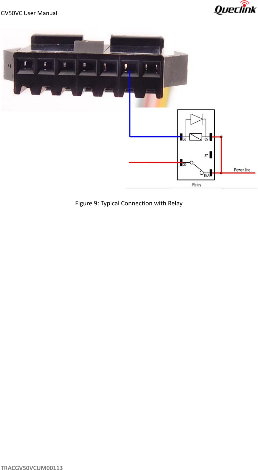 GV50VC User Manual     TRACGV50VCUM00113  Figure 9: Typical Connection with Relay   