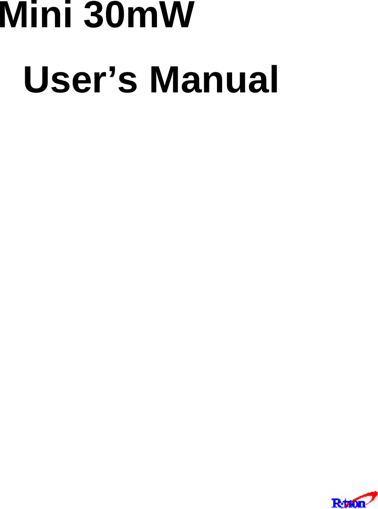        Mini 30mW User’s Manual                 