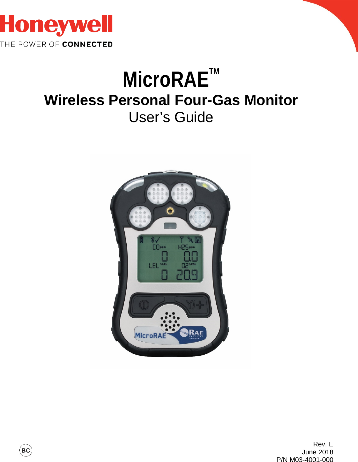 MicroRAETM Wireless Personal Four-Gas Monitor User’s Guide   Rev. E June 2018 P/N M03-4001-000 