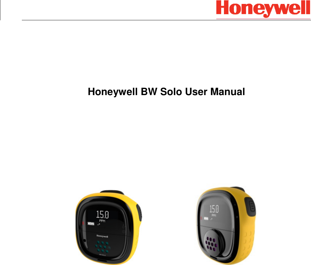     Honeywell BW Solo User Manual                                