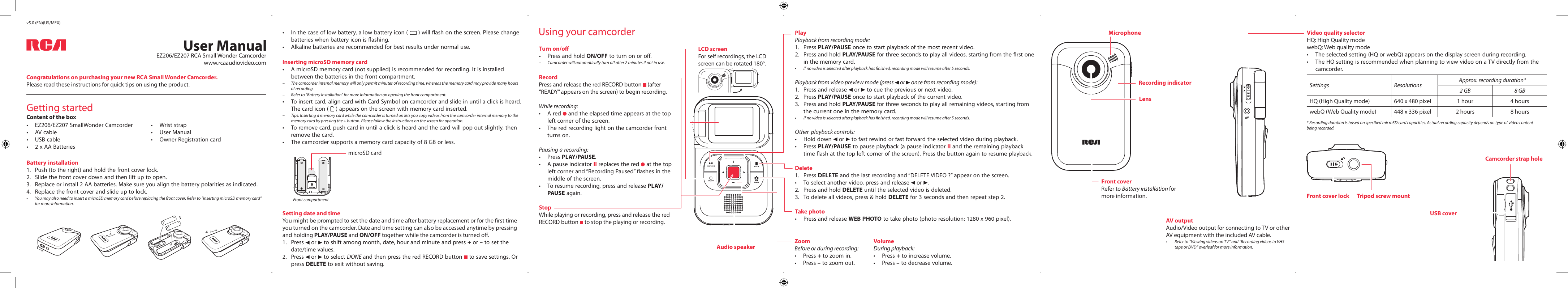 Page 1 of 2 - RCA EZ207 EZ206/EZ207(EN) User Manual  To The F6a2ebff-993a-4e37-995a-d3fb648df0dd