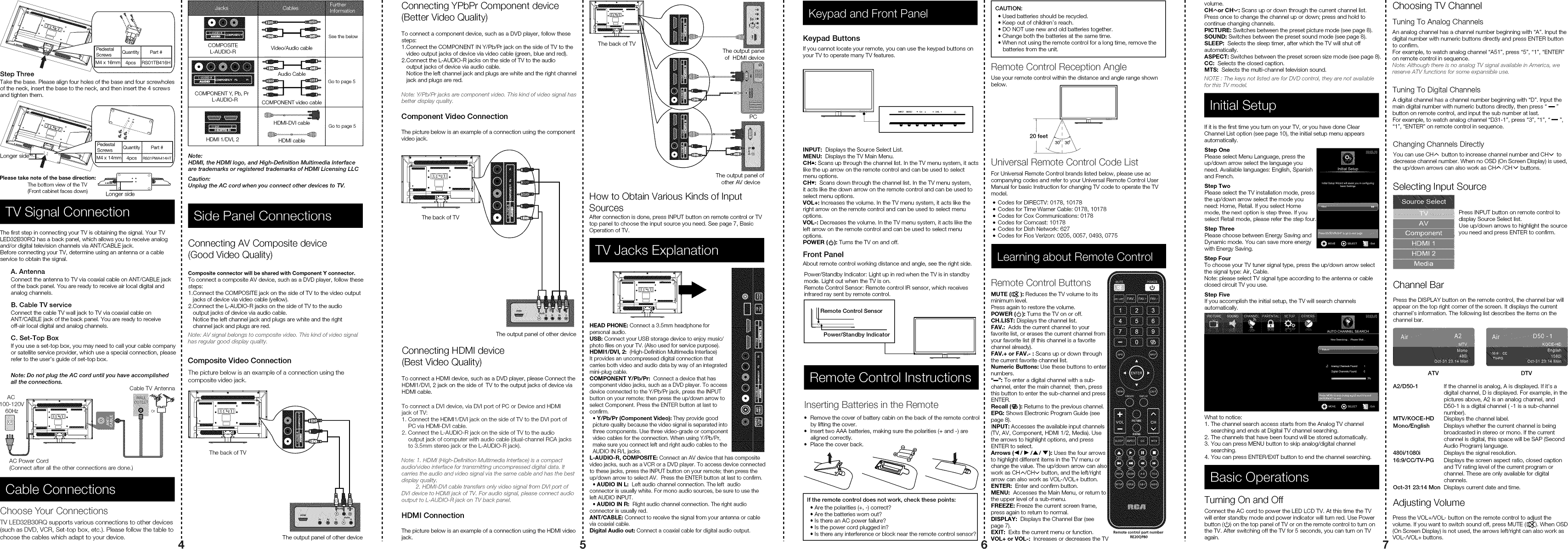Page 2 of 4 - RCA LED32B30RQ User Manual  LED TELEVISION - Manuals And Guides 1307005L