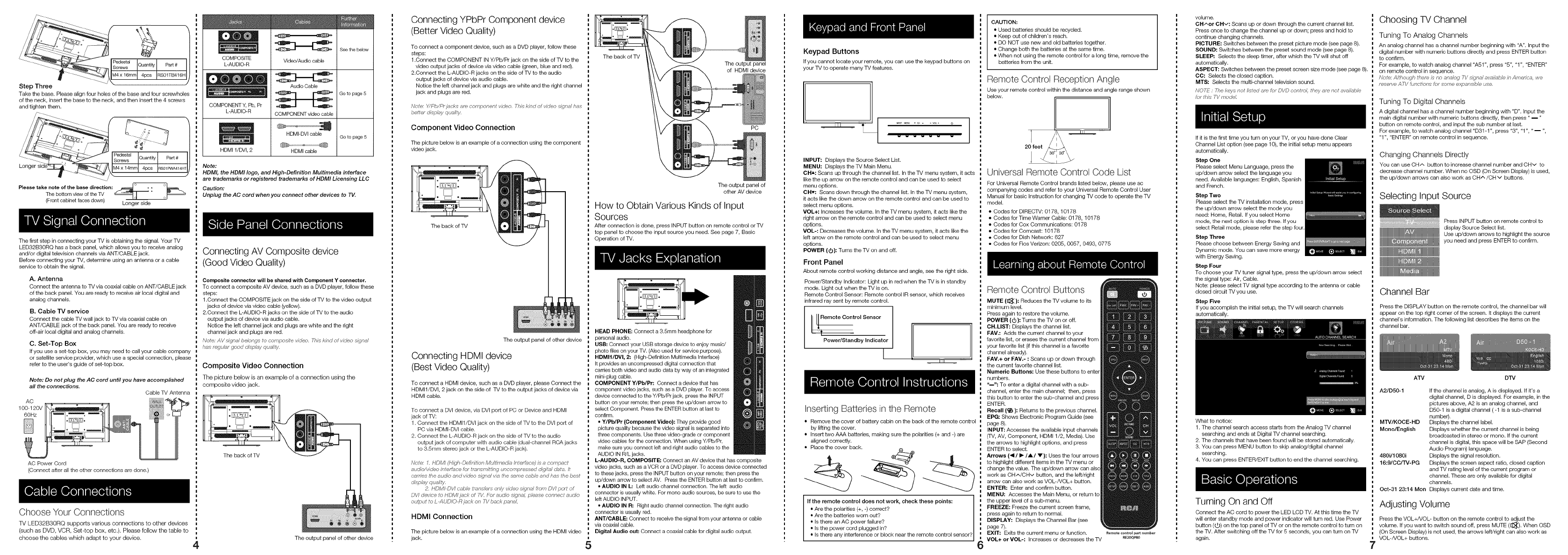 RCA LED32B30RQ User Manual LED TELEVISION Manuals And Guides 1307005L