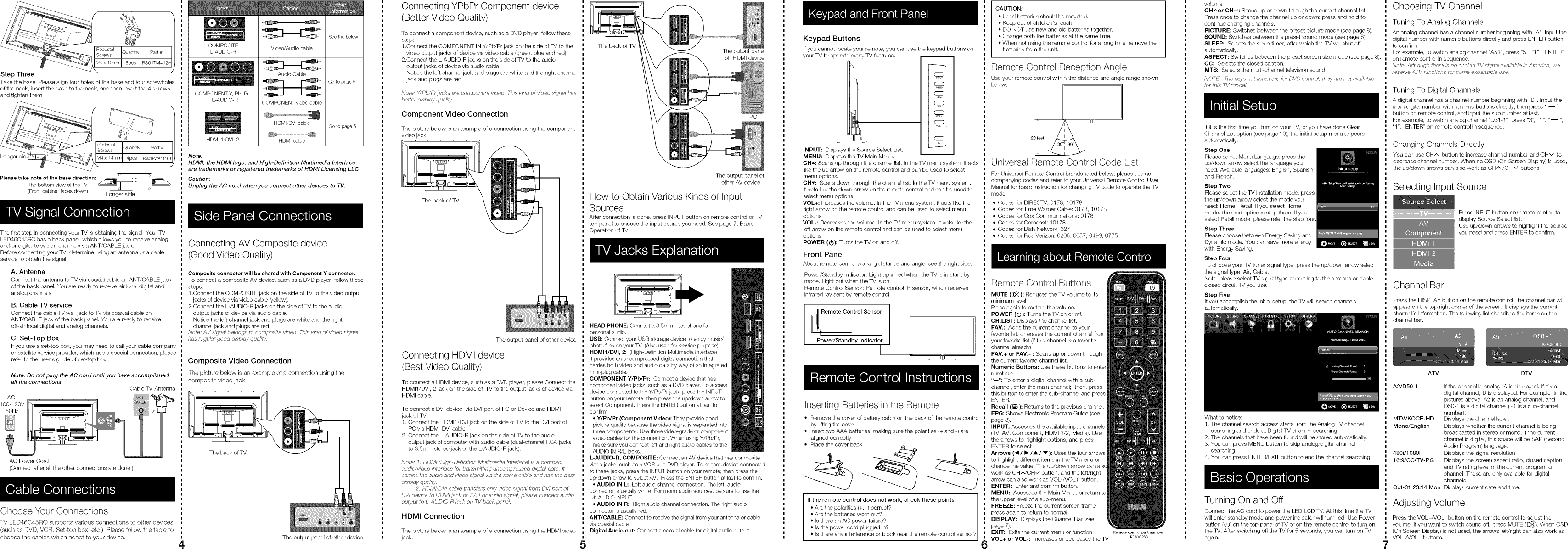 Page 2 of 4 - RCA LED46C45RQ 1212185L User Manual  LED TELEVISION - Manuals And Guides