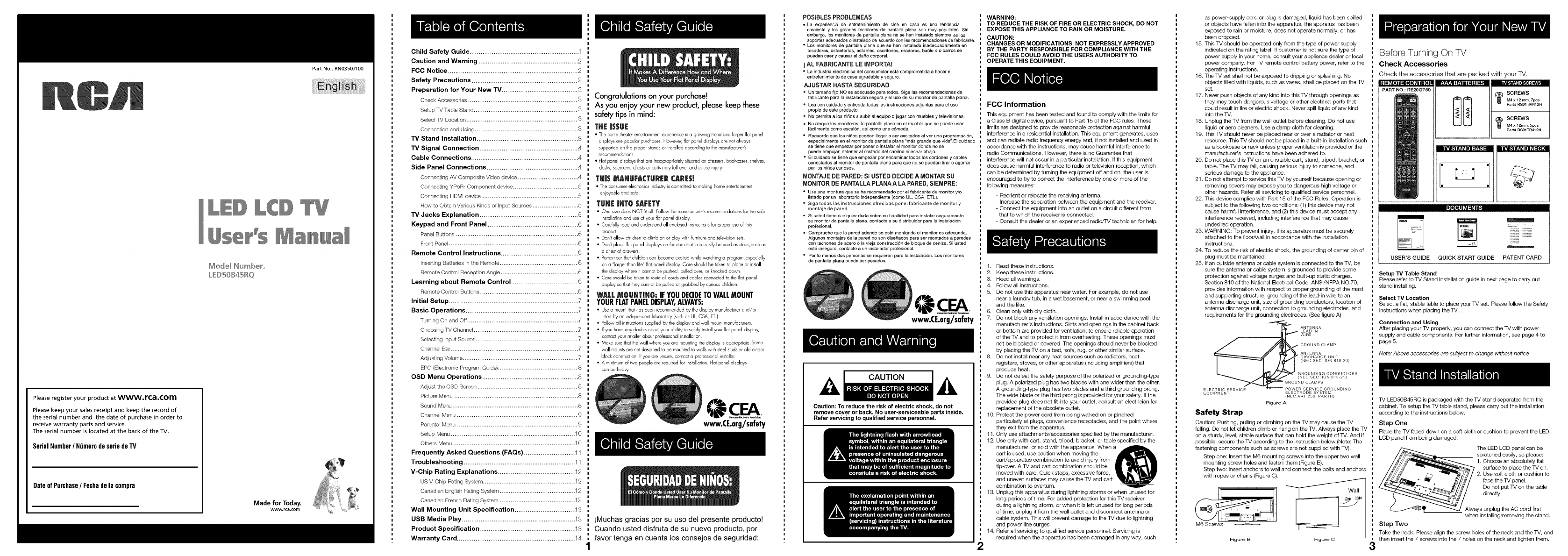 RCA LED50B45RQ User Manual LCD TV Manuals And Guides 1404038L