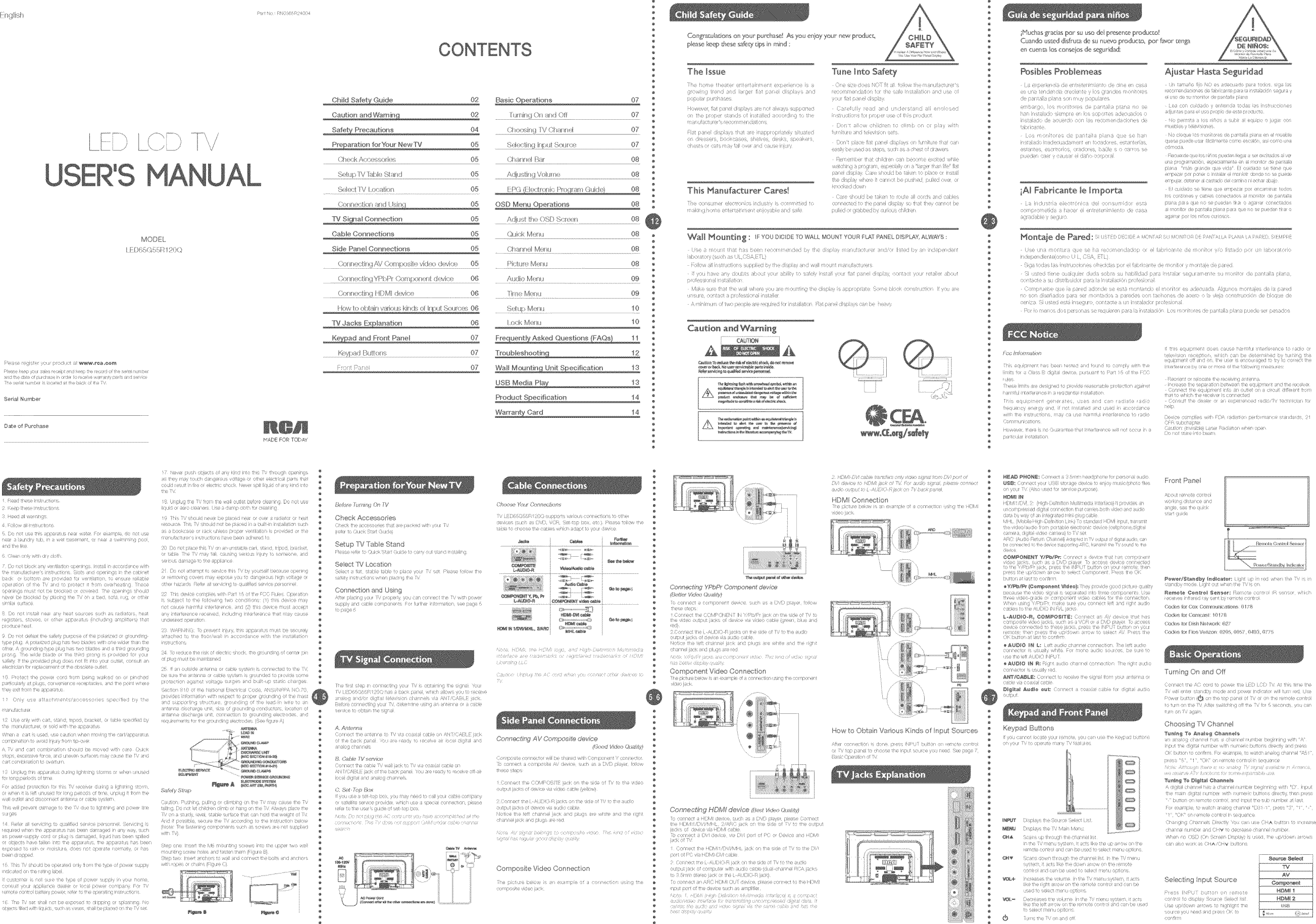 Page 1 of 2 - RCA LED65G55R120Q User Manual  LCD TV - Manuals And Guides 1405177L