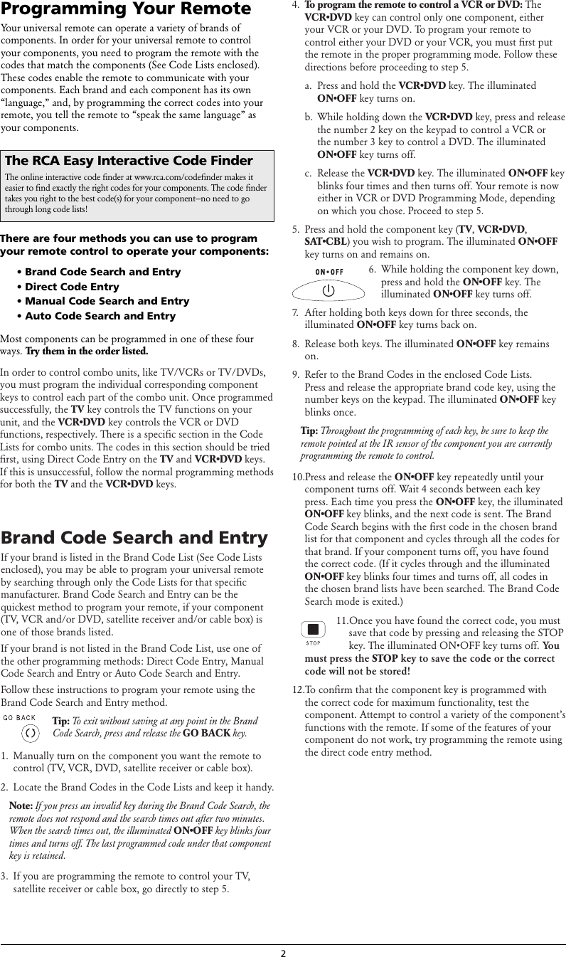 Rcr311w Instruction Manual