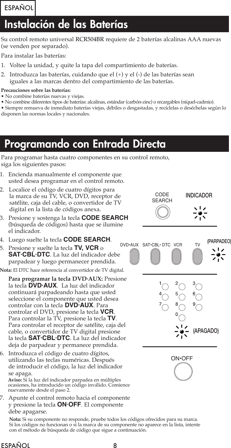 Page 2 of 3 - RCA RCR504BR Series RCR504BR_sp User Manual To The 093ddf99-5c57-4c81-9cdf-9e864cf7c23b