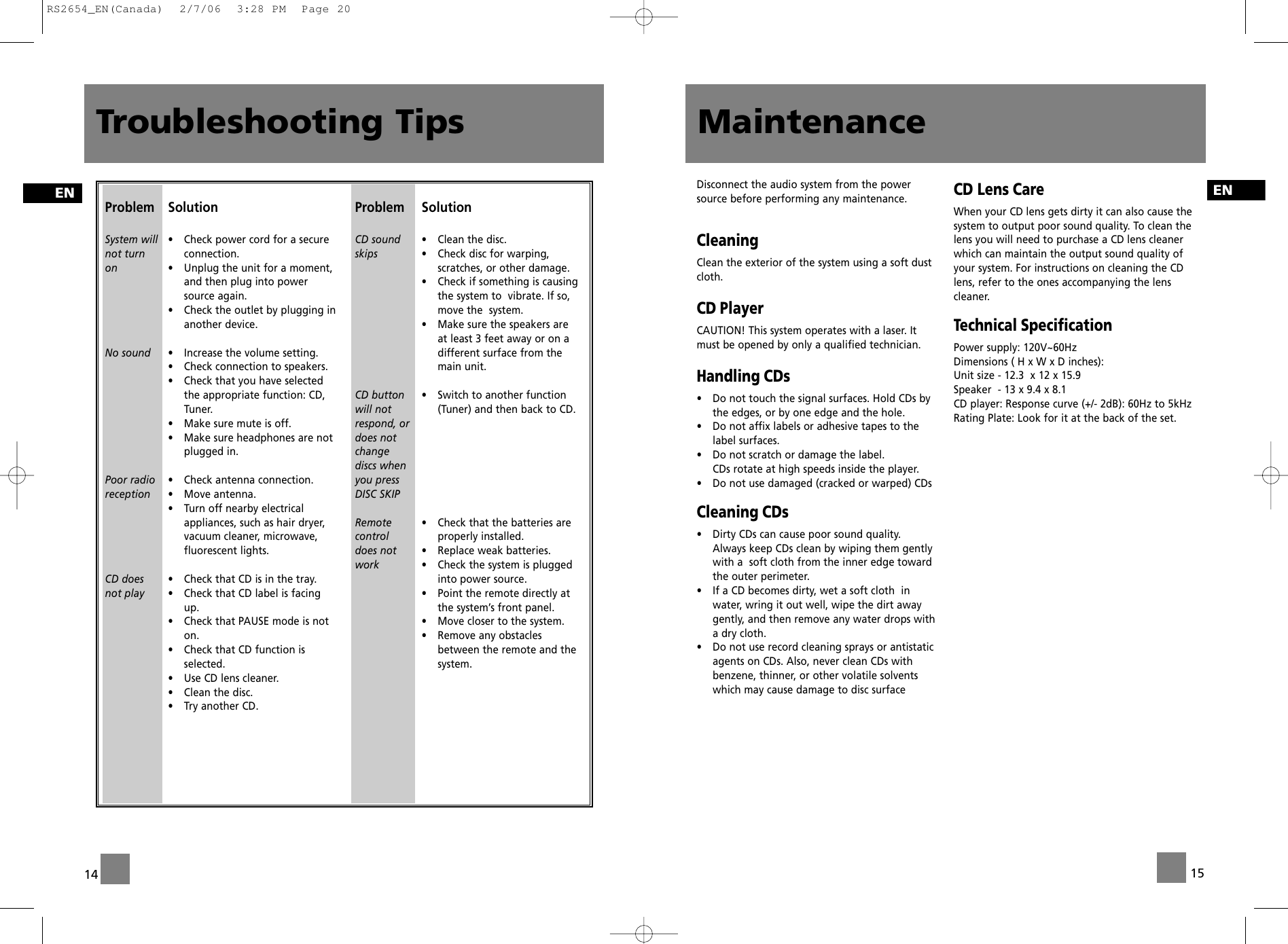 Page 10 of 11 - RCA RS2654 RS2654_EN(Canada) User Manual  To The Fab9af3f-9098-4d46-a556-a1a1d4645550