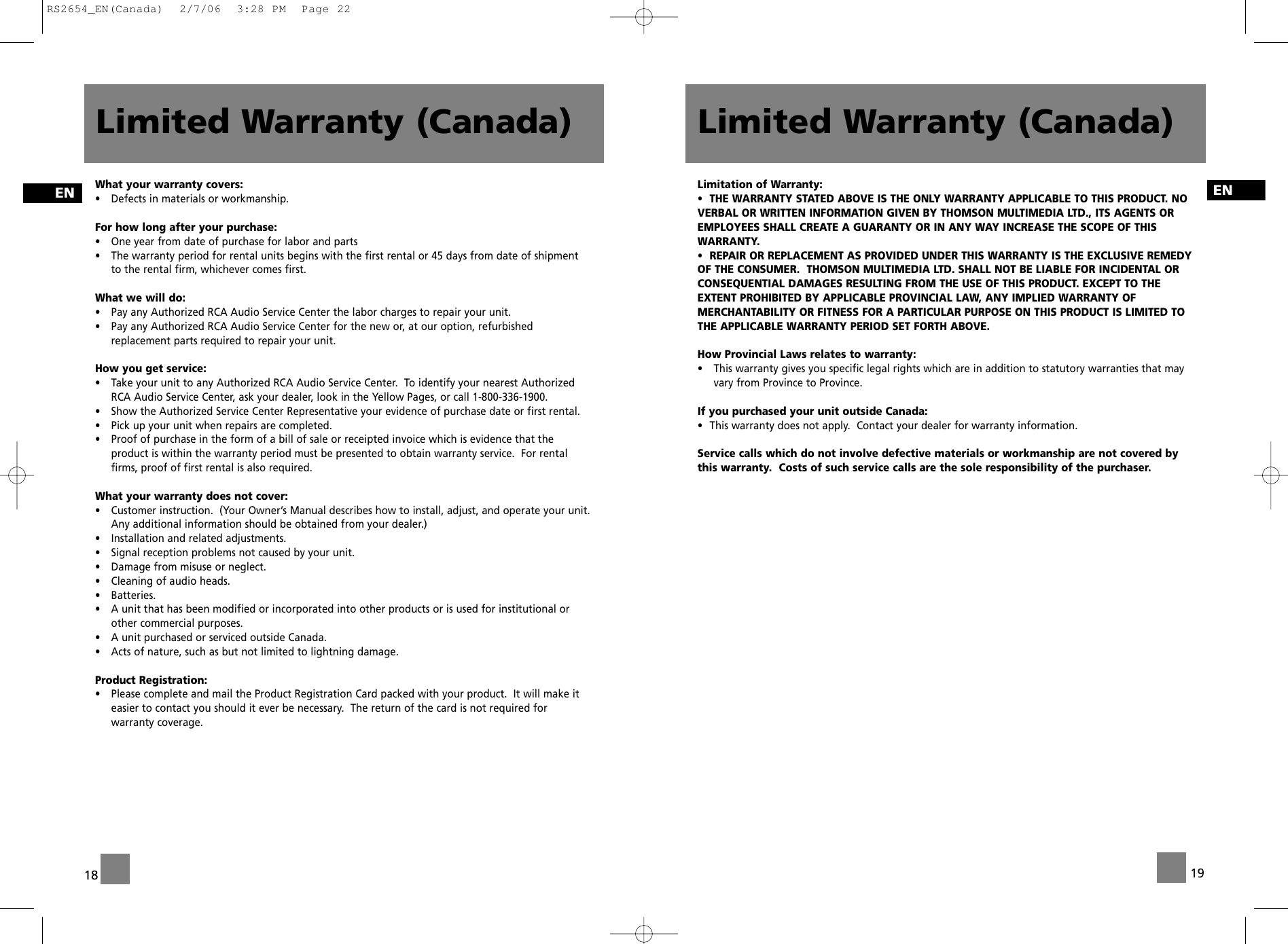 Page 11 of 11 - RCA RS2654 RS2654_EN(Canada) User Manual  To The Fab9af3f-9098-4d46-a556-a1a1d4645550