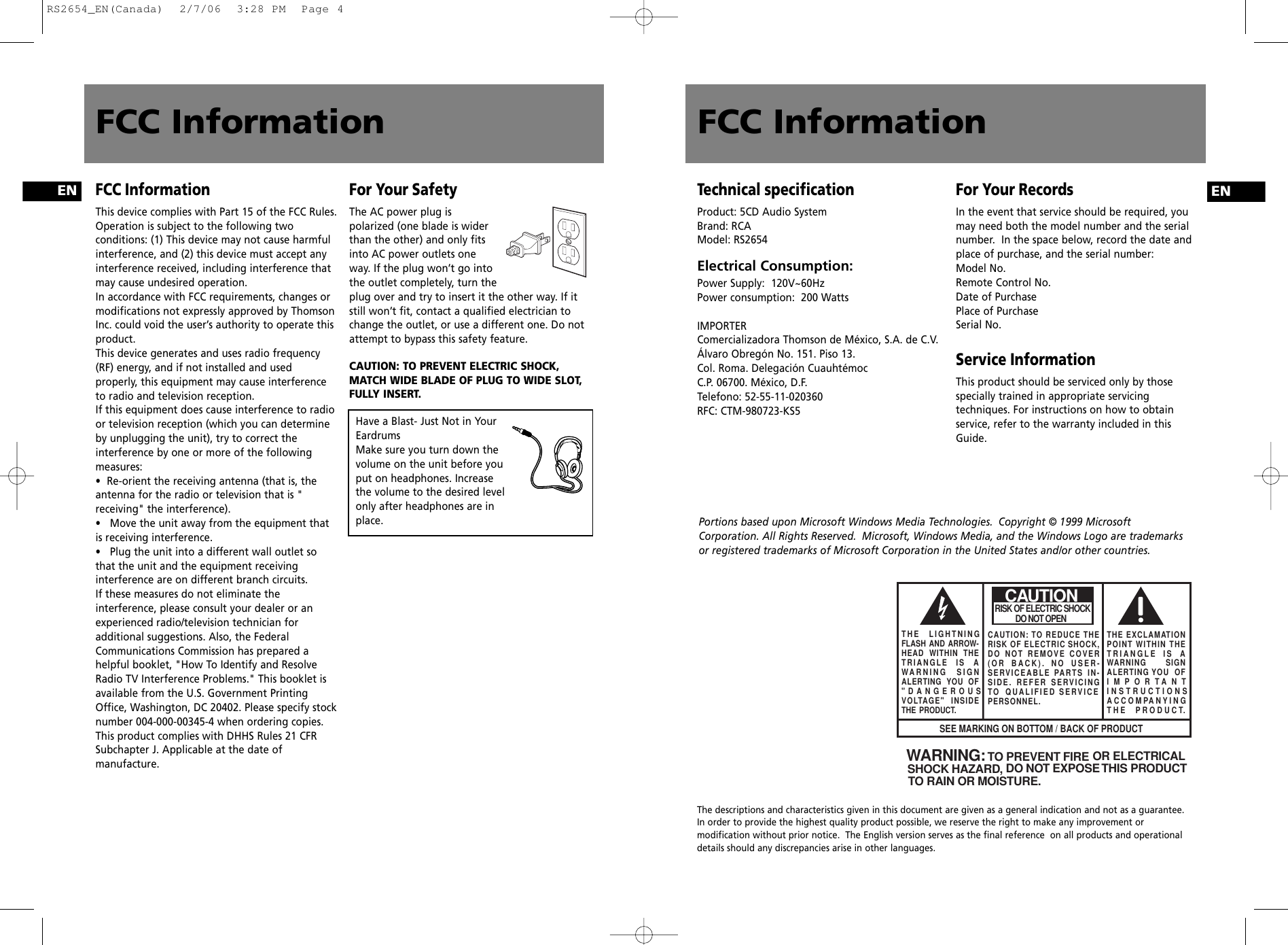 Page 2 of 11 - RCA RS2654 RS2654_EN(Canada) User Manual  To The Fab9af3f-9098-4d46-a556-a1a1d4645550