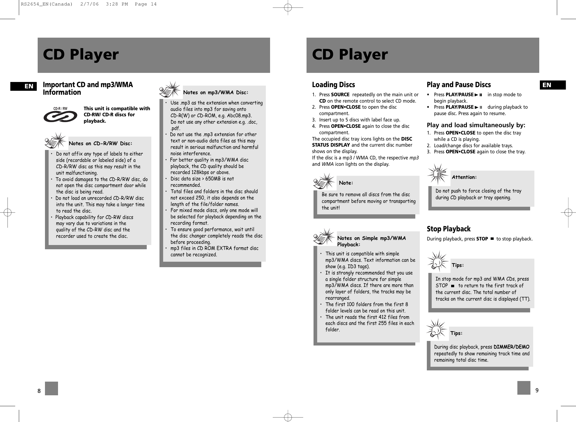 Page 7 of 11 - RCA RS2654 RS2654_EN(Canada) User Manual  To The Fab9af3f-9098-4d46-a556-a1a1d4645550