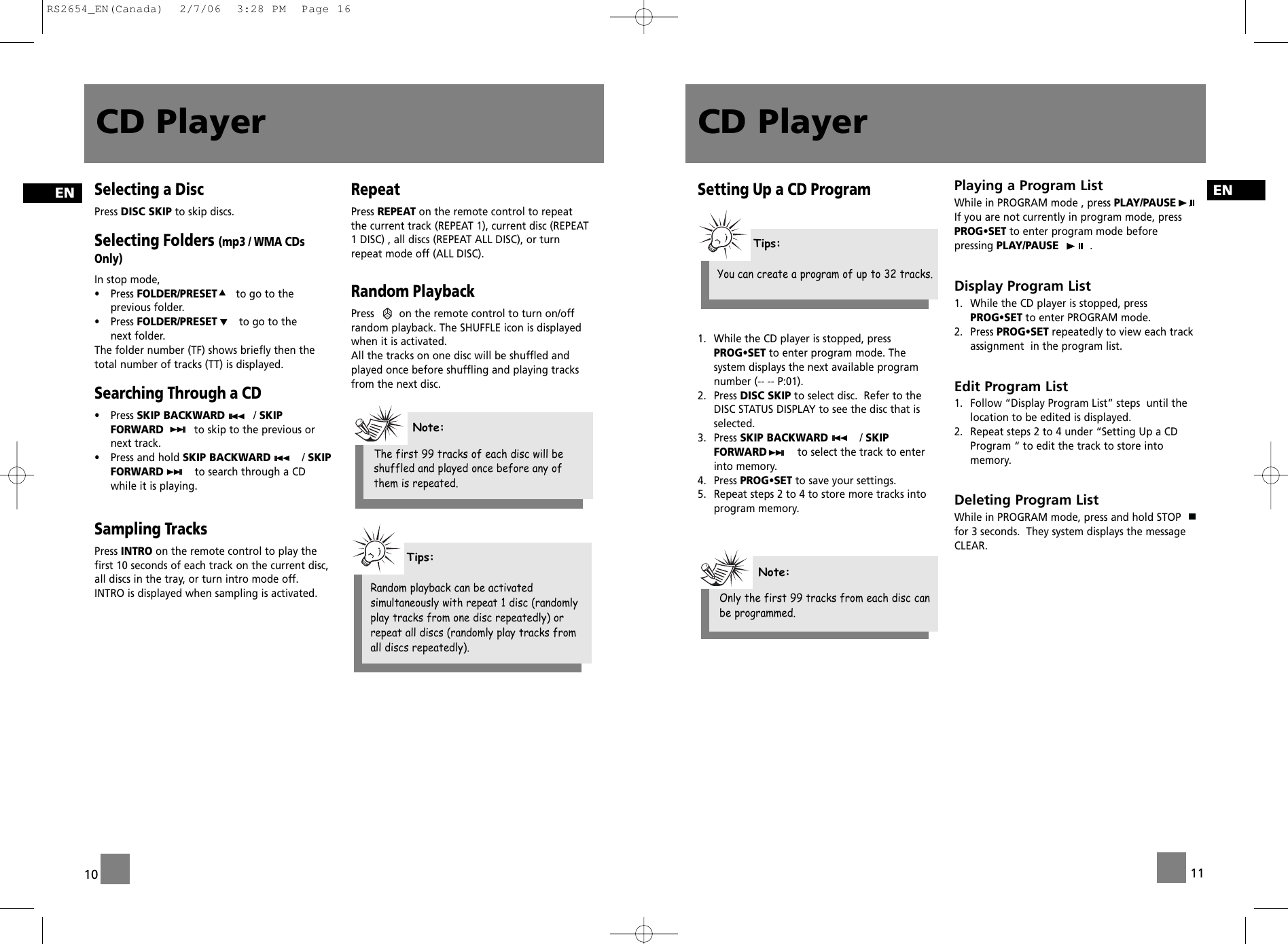 Page 8 of 11 - RCA RS2654 RS2654_EN(Canada) User Manual  To The Fab9af3f-9098-4d46-a556-a1a1d4645550