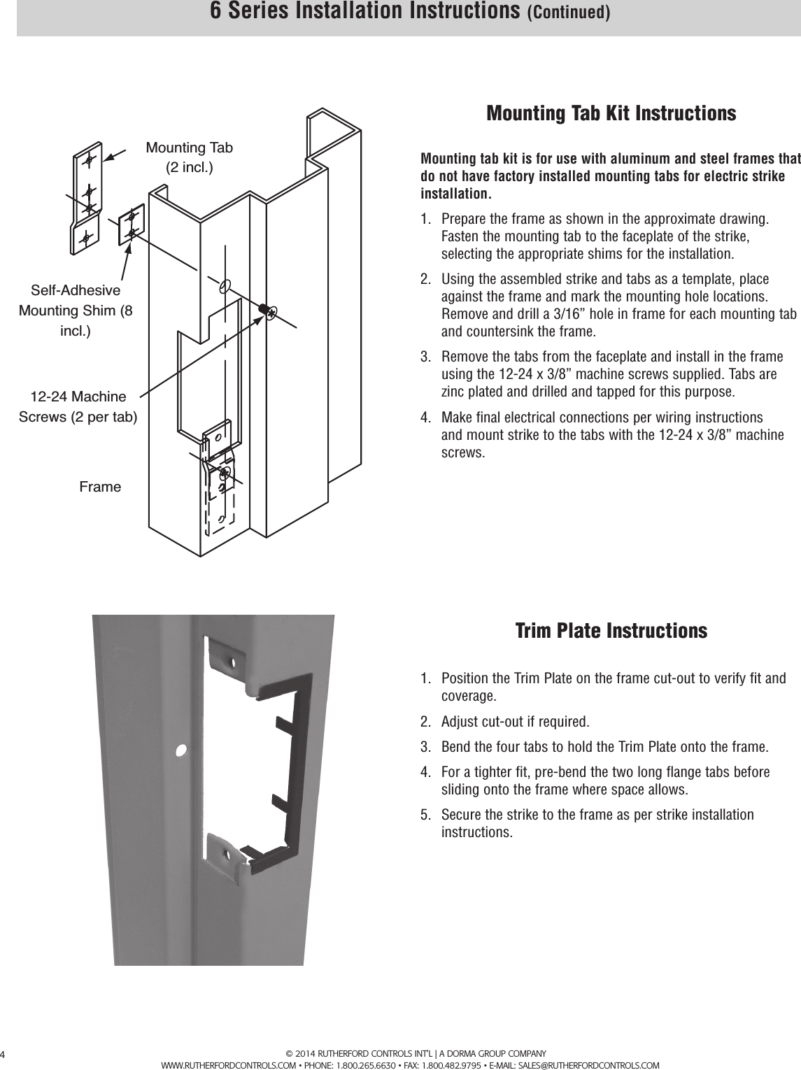 Page 4 of 6 - RCI  6 Series/7 Series Installation Instructions IS6A R0614