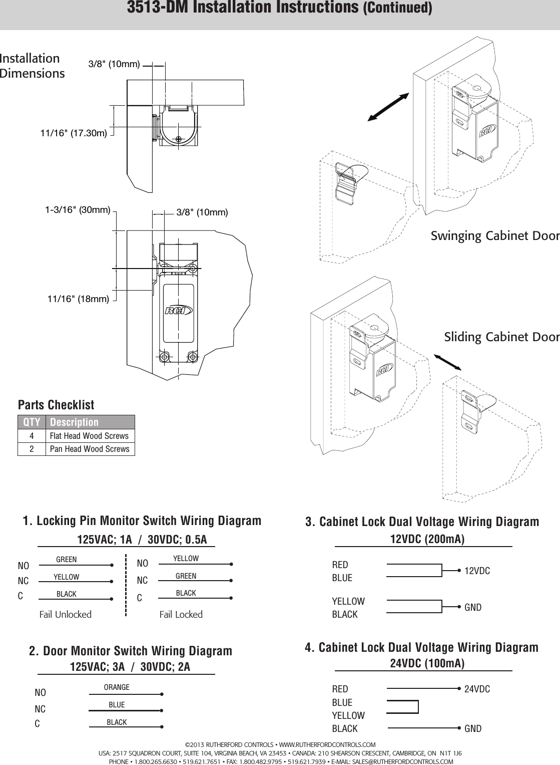 Rci 3513dm Cabinet Lock Installation Instructions Is3513dm R0413