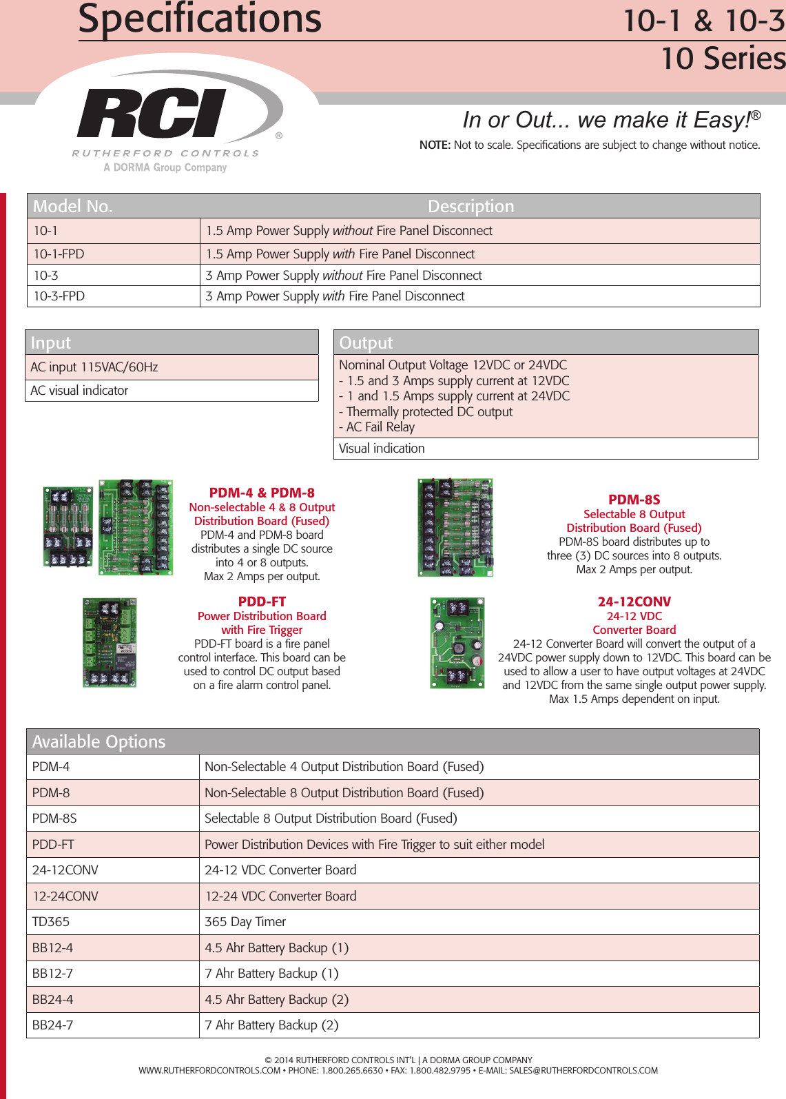 Page 2 of 2 - RCI  10 Series Power Supply Product Sheet Zl10ps R0314