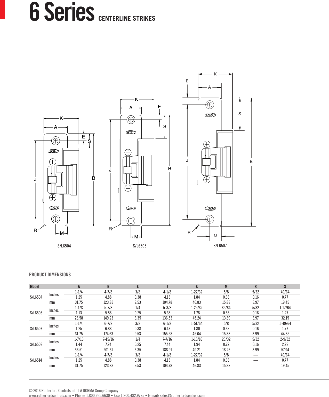 Page 2 of 4 - RCI  6 Series Heavy Duty Electric Strike Product Sheet Zl6 R0616-2 Pages