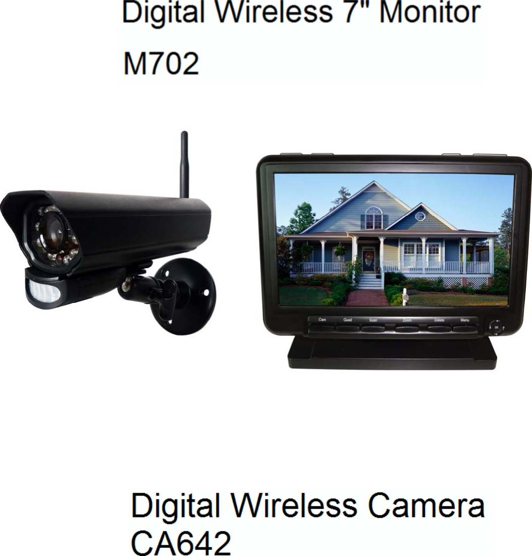 DIGITAL WIRELESS 7” LCD MONITORING SYSTEM   WITH SD CARD RECORDING           MODEL:CM642702    