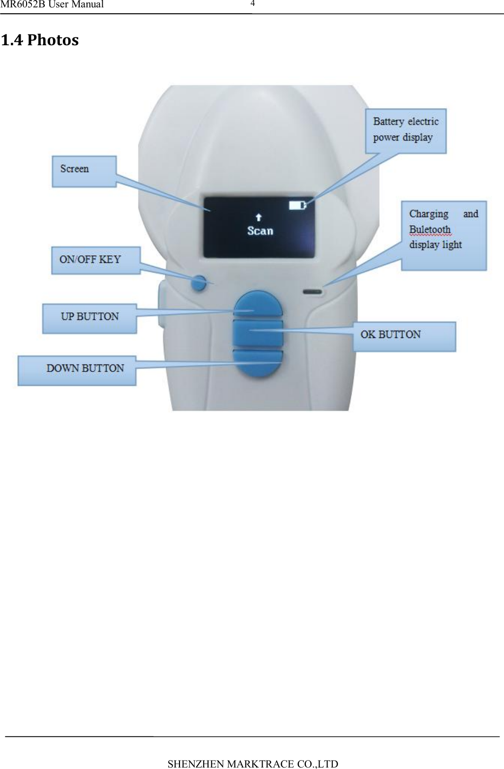 MR6052B User ManualSHENZHEN MARKTRACE CO.,LTD41.4 Photos