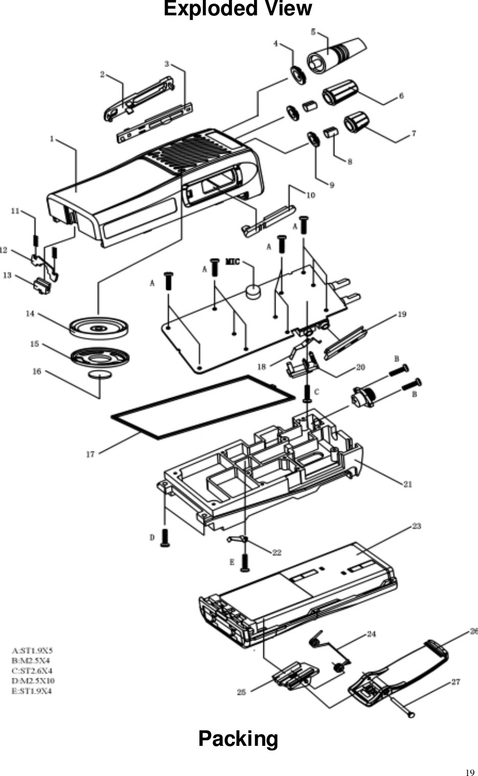 19Exploded ViewPacking