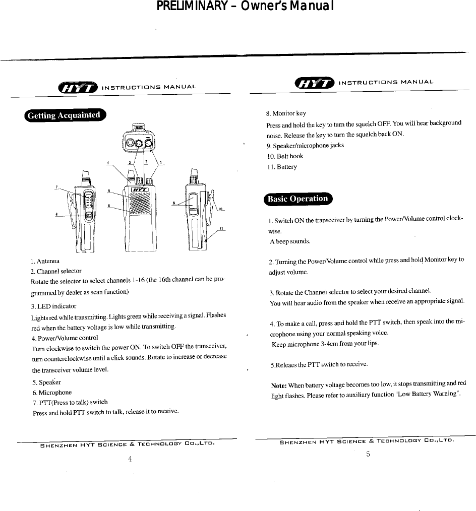 PRELIMINARY PRELIMINARY PRELIMINARY PRELIMINARY ––––    Owner’s ManualOwner’s ManualOwner’s ManualOwner’s Manual        