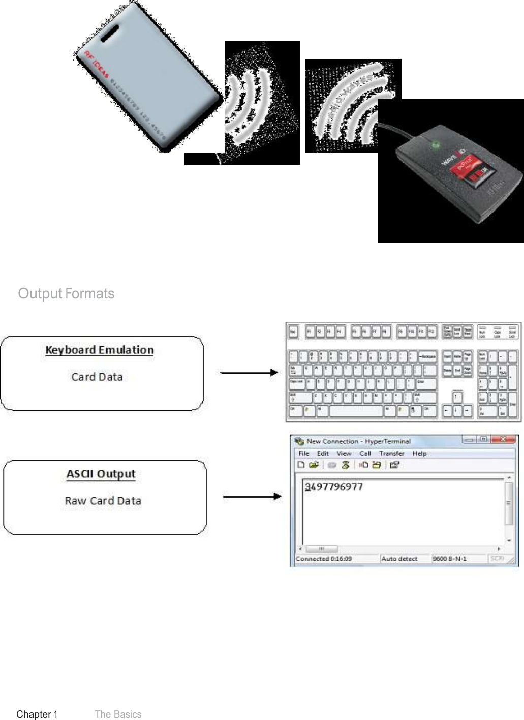 6 Chapter 1 The Basics  ID Card Reader System                              Output Formats    