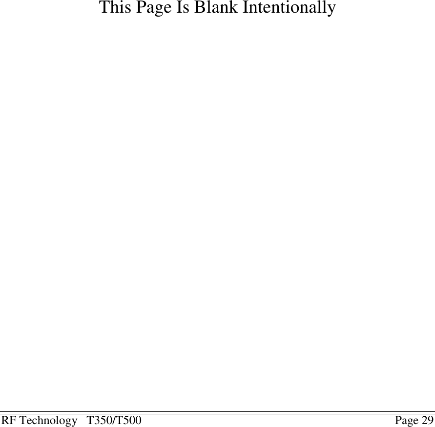 RF Technology   T350/T500Page 29This Page Is Blank Intentionally