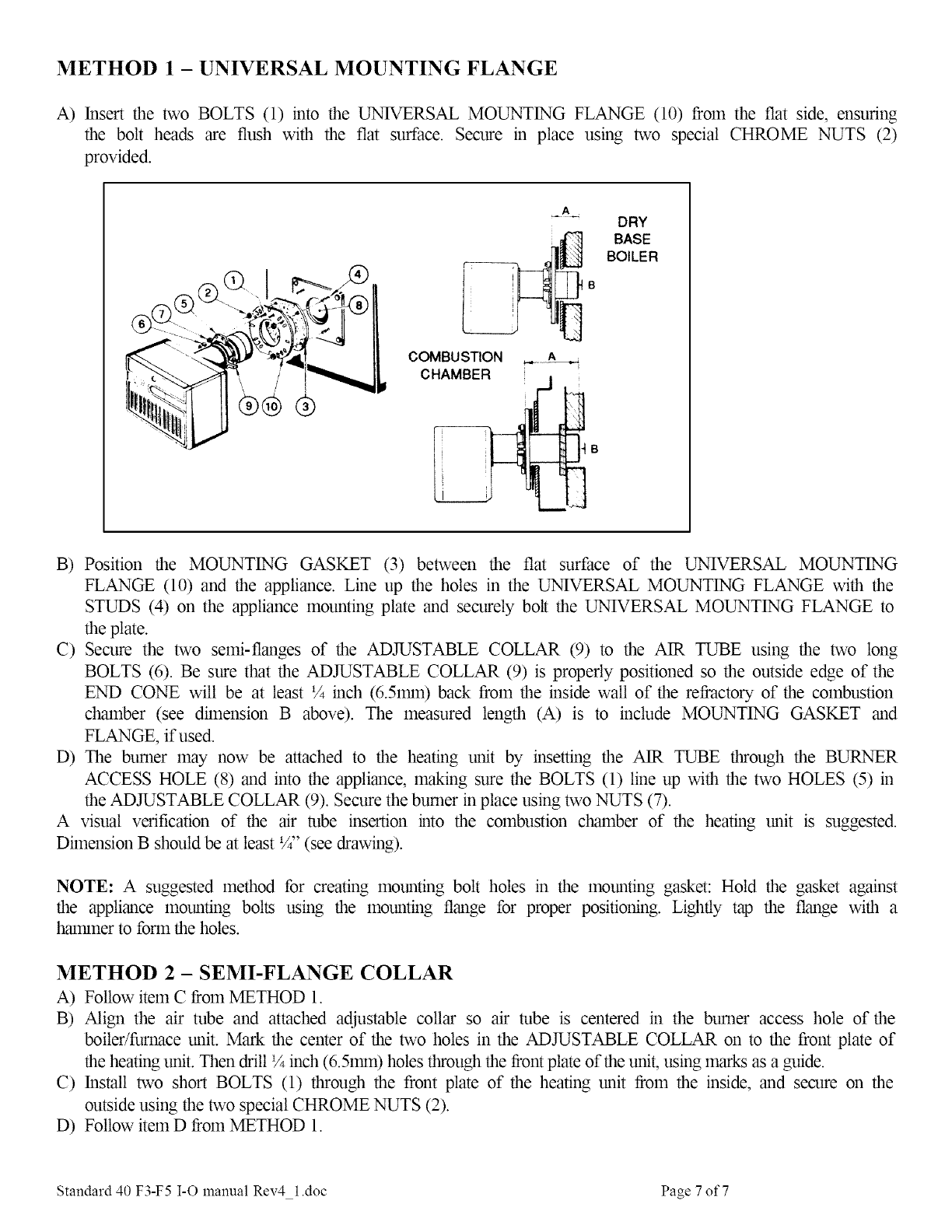 RIELLO Burner, Furnace Manual L0805012