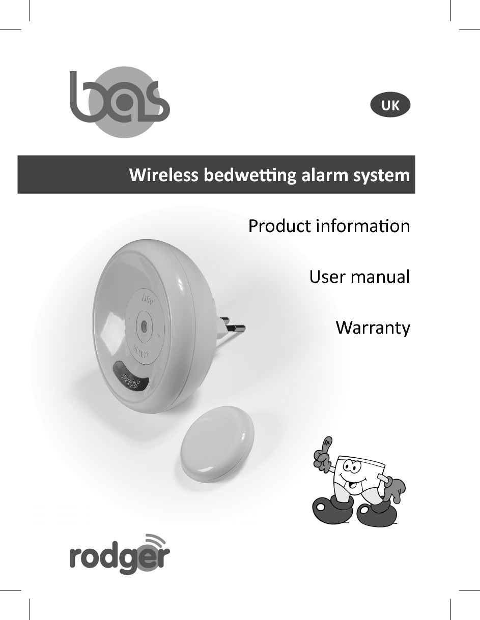 RODGER BAS0101T3 Wireless Pee Alarm User Manual Manual BAS indb