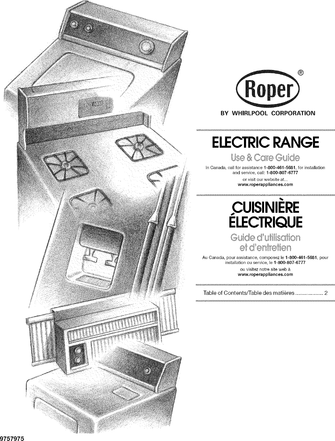 ROPER Free Standing, Electric Manual L0711038