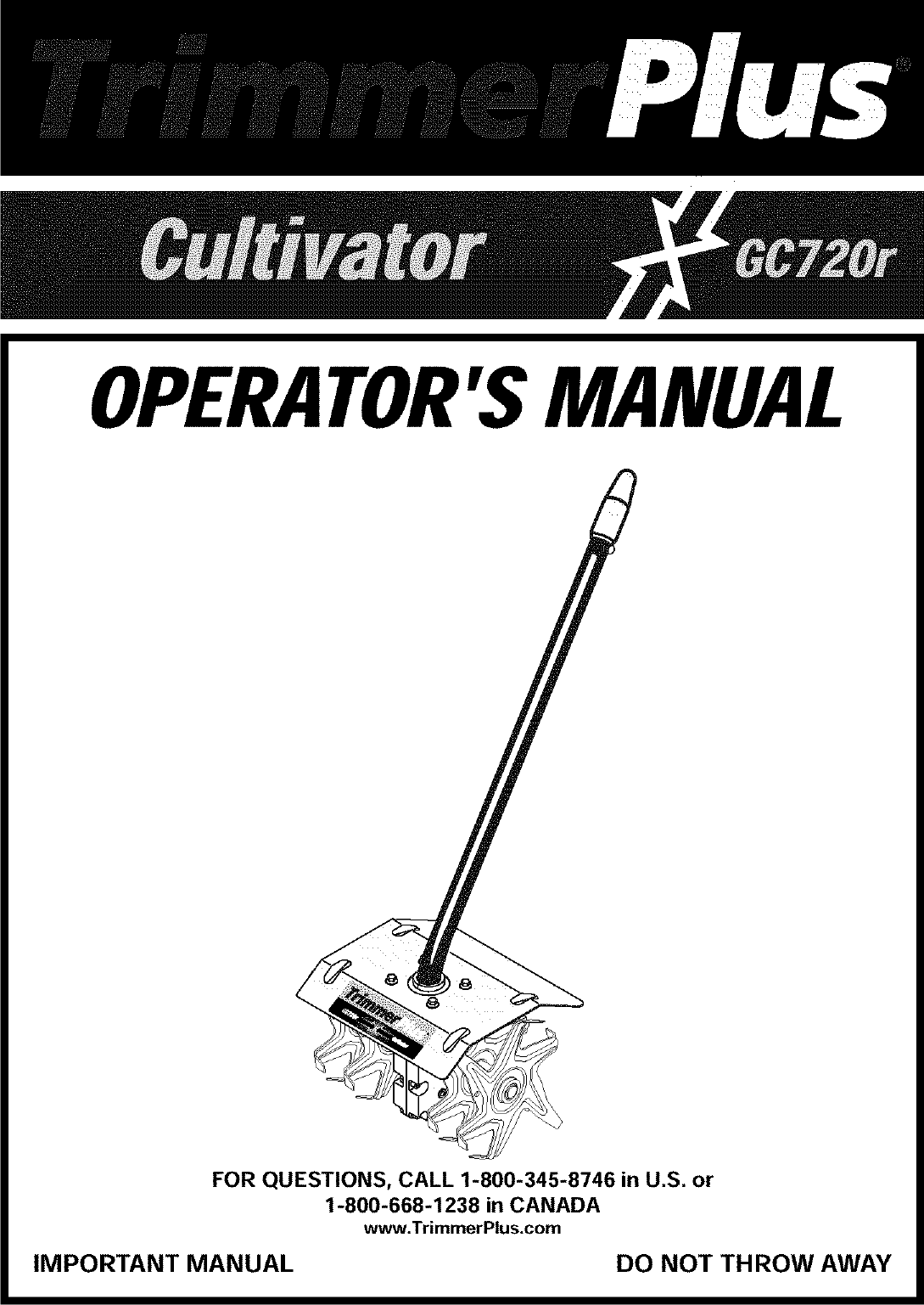 RYOBI Cultivator Manual L0403049