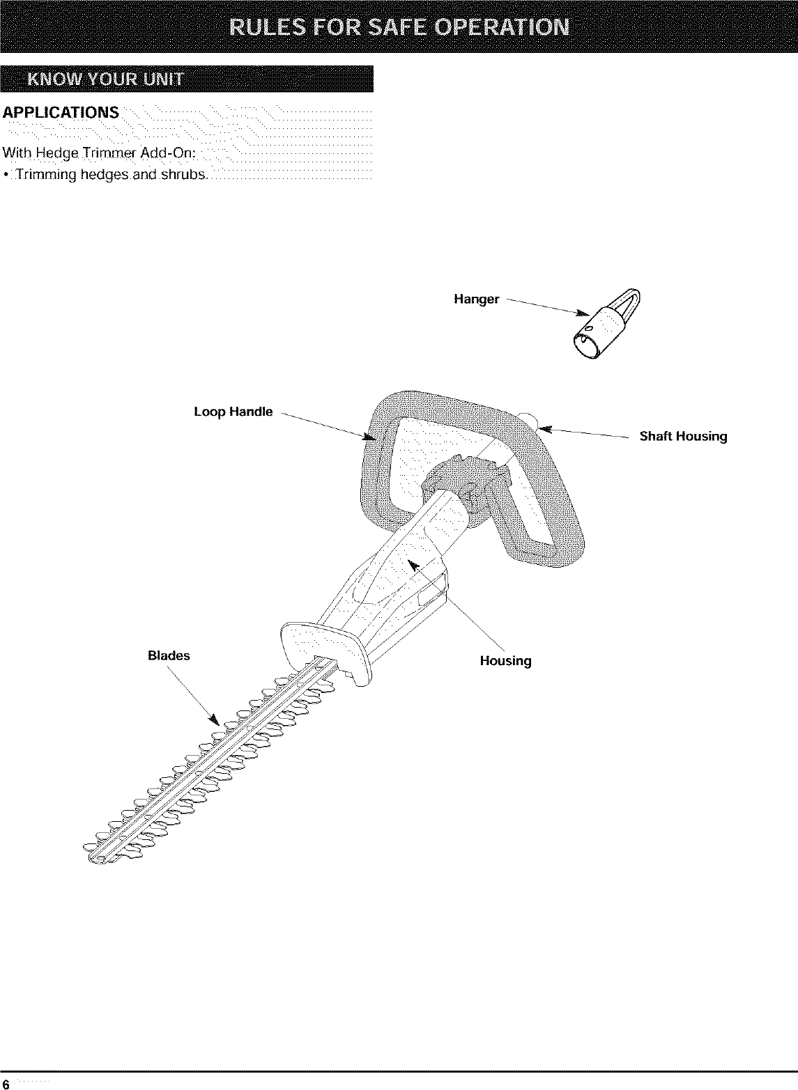 Page 6 of 12 - RYOBI  Hedge Trimmer, Gas Manual L0403050