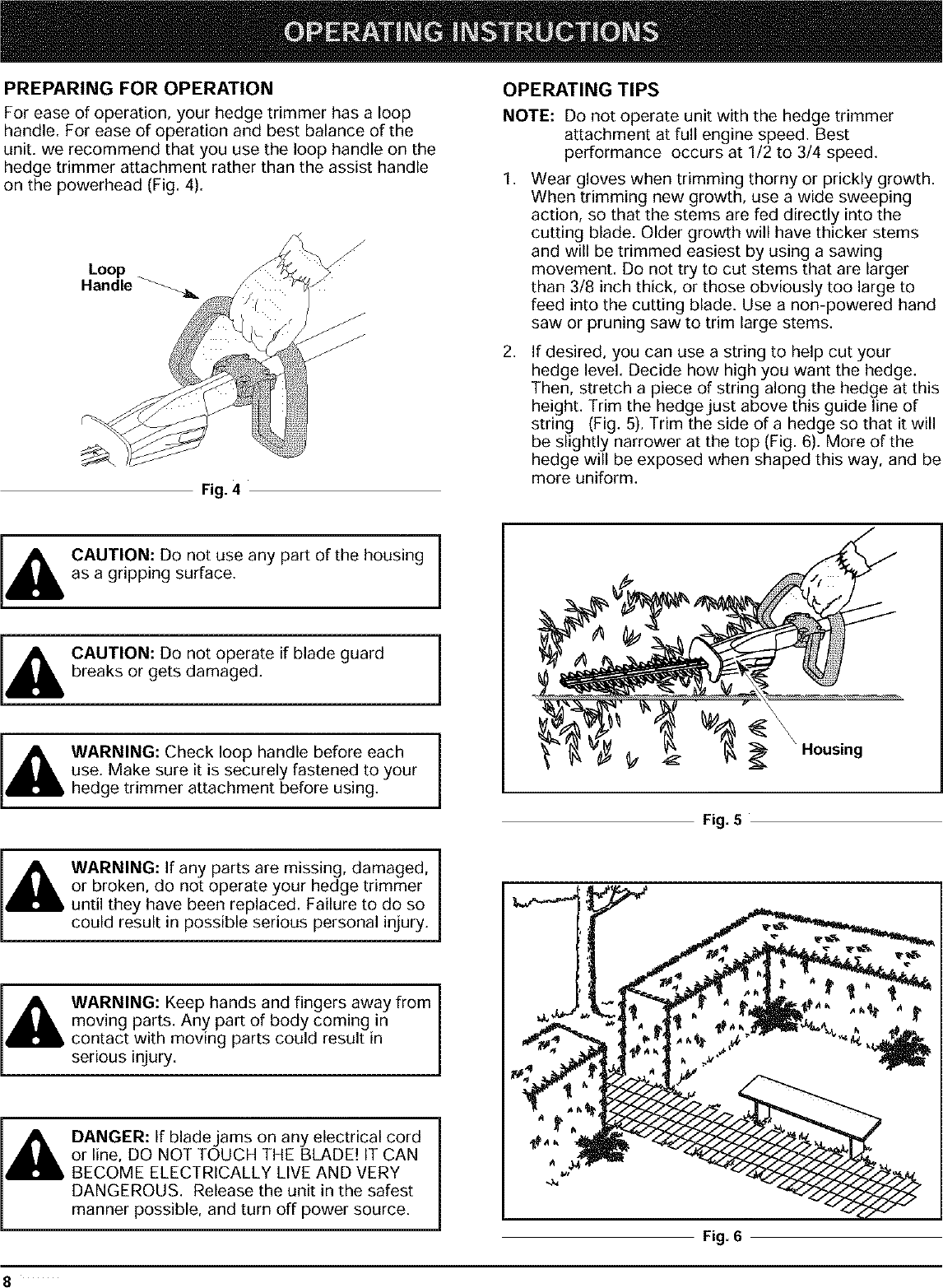 Page 8 of 12 - RYOBI  Hedge Trimmer, Gas Manual L0403050