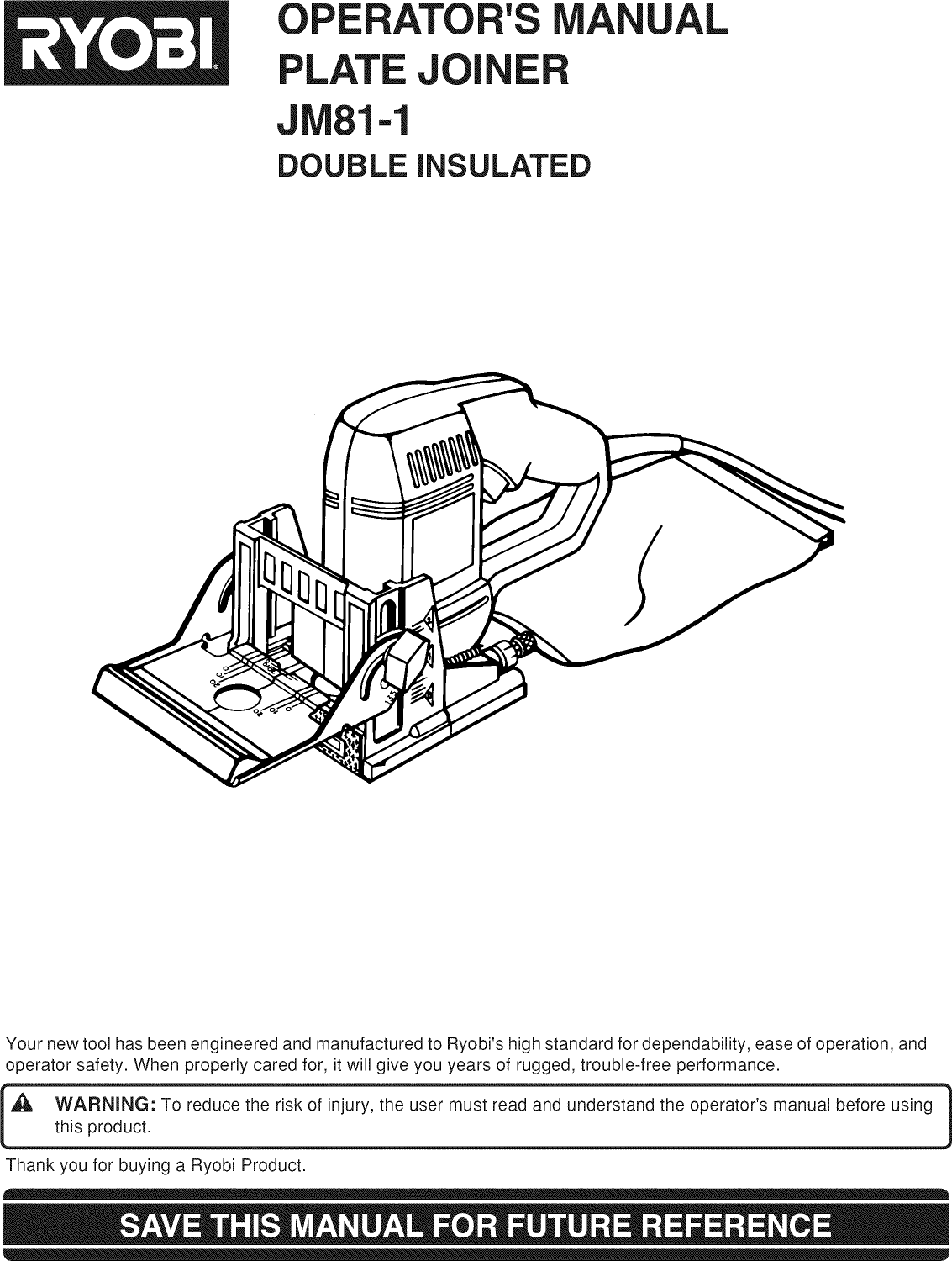 RYOBI Jointer/Planer Manual L0908693