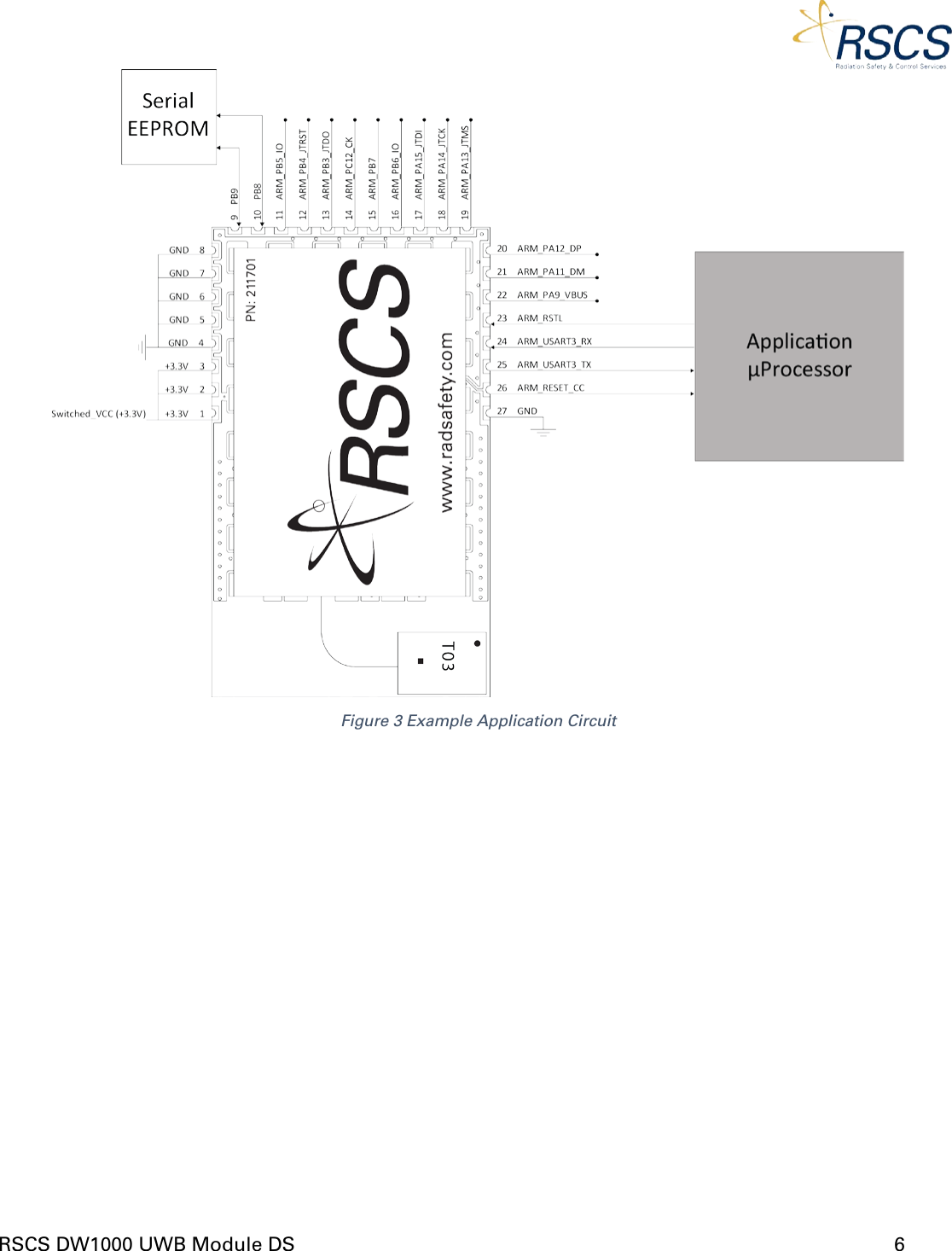  RSCS DW1000 UWB Module DS      6   Figure 3 Example Application Circuit 