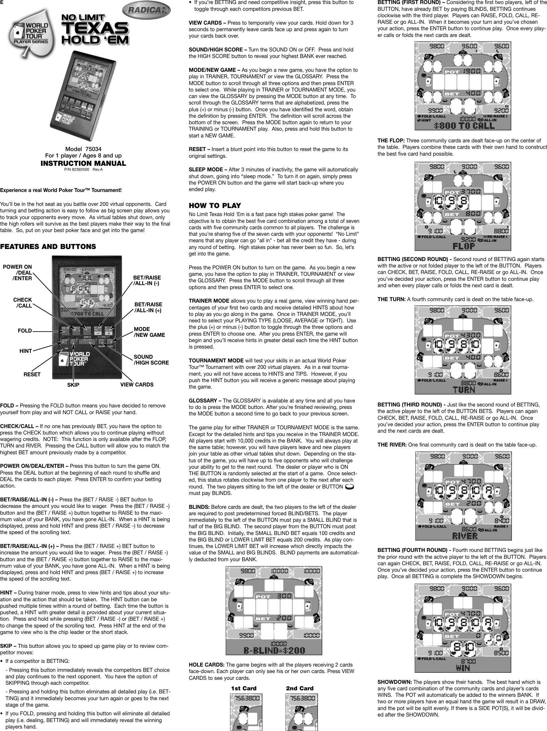Page 1 of 2 - Radica-Games Radica-Games-75034-Users-Manual-  Radica-games-75034-users-manual