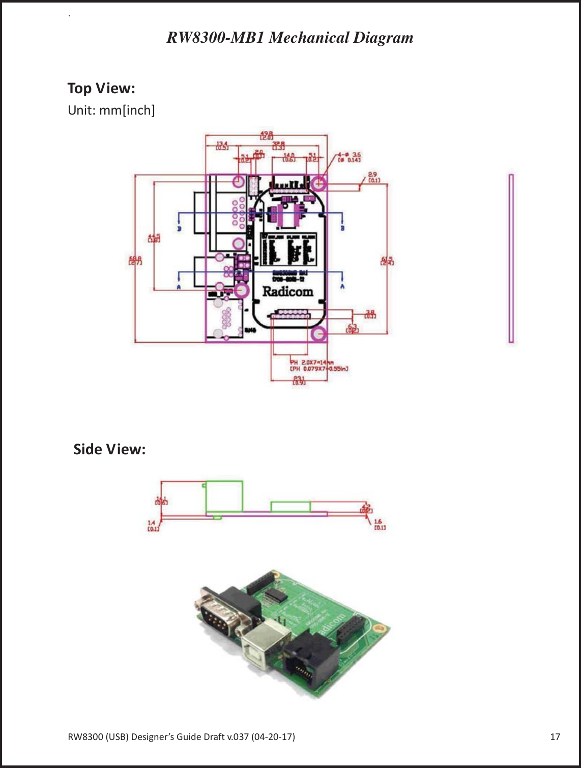 Page 17 of Radicom Research RW8300 2.4G wifi +BT4.0(BLE) Module User Manual Ethan Frome