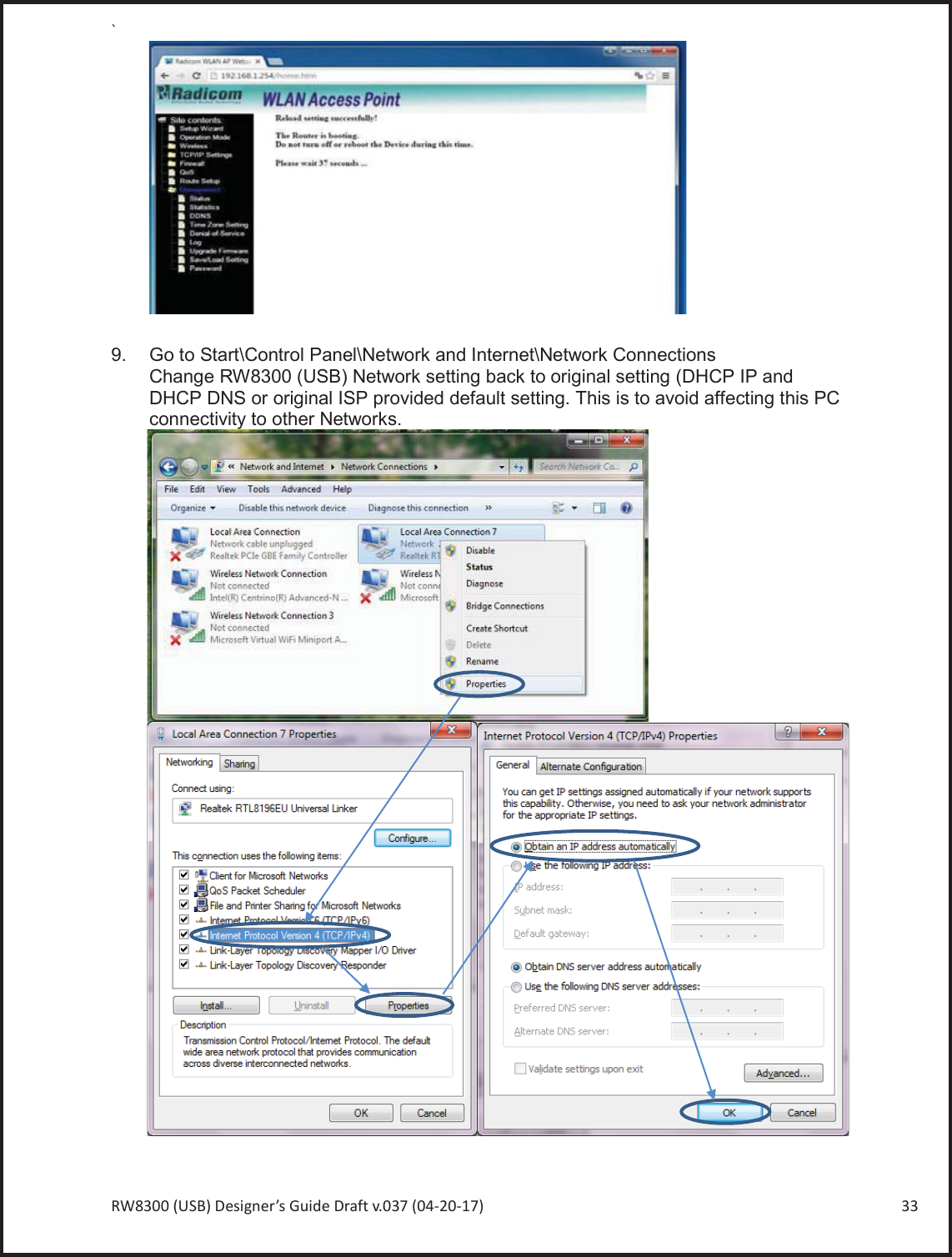 Page 33 of Radicom Research RW8300 2.4G wifi +BT4.0(BLE) Module User Manual Ethan Frome