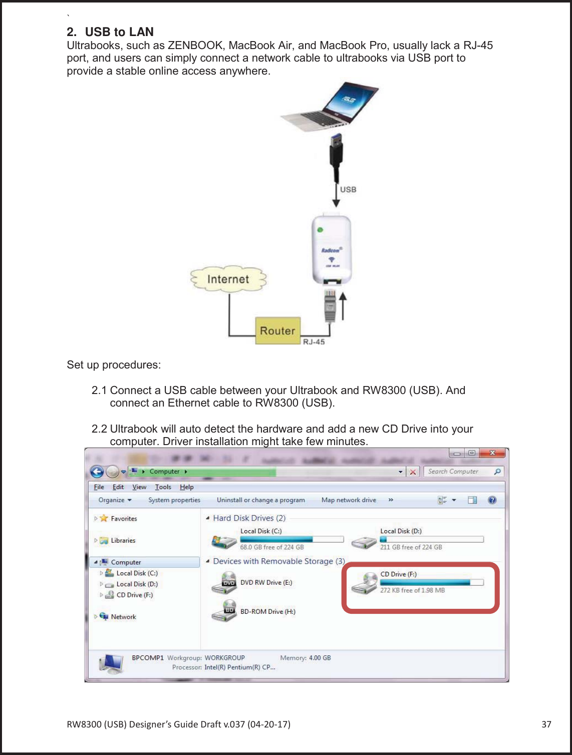 Page 37 of Radicom Research RW8300 2.4G wifi +BT4.0(BLE) Module User Manual Ethan Frome