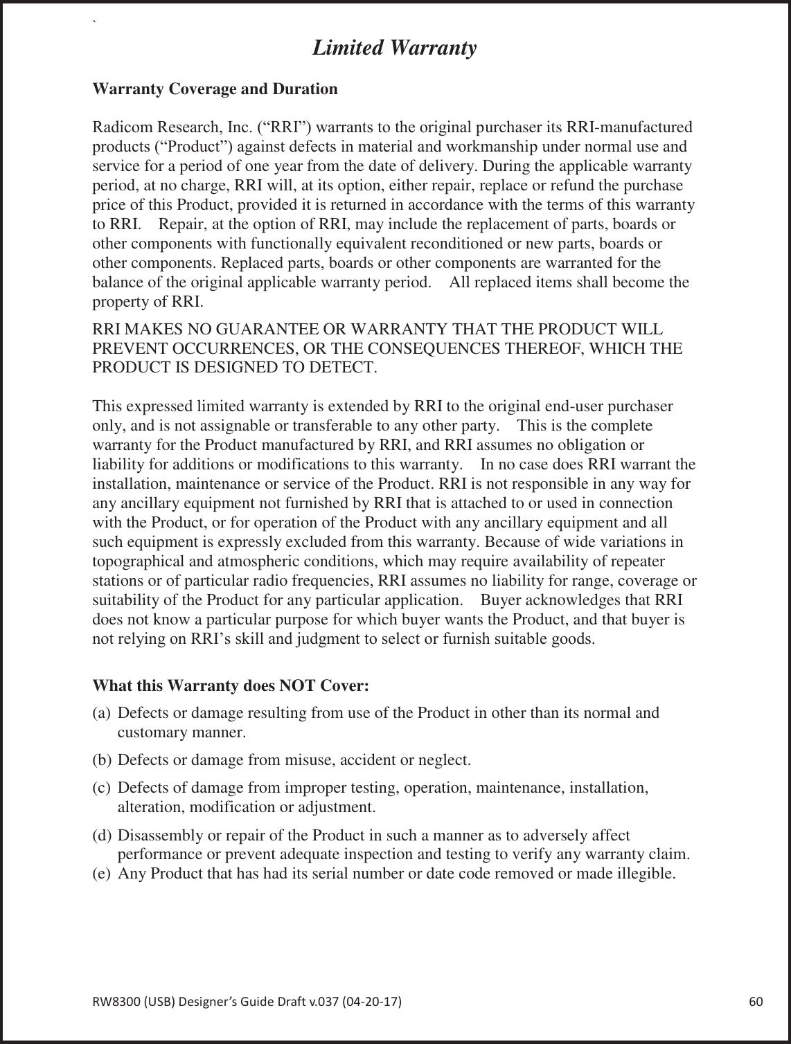 Page 60 of Radicom Research RW8300 2.4G wifi +BT4.0(BLE) Module User Manual Ethan Frome