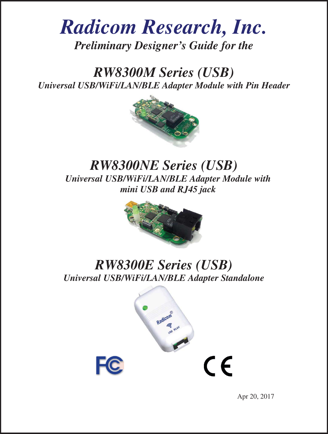 Page 1 of Radicom Research RW8300E Wireless universal adapter User Manual Ethan Frome