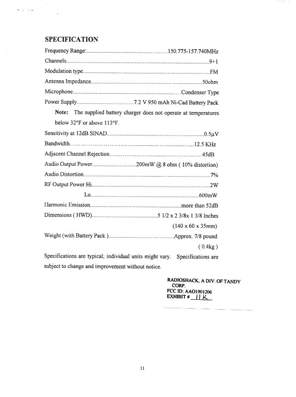 VHF TRANSCEIVER User Manual