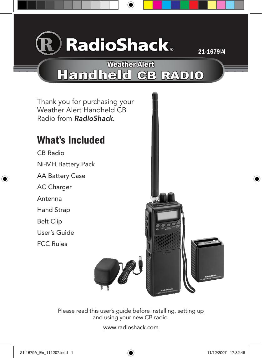 Radio Shack 2101679A 40Ch 4W Handheld CB Radio with Weather Alert User