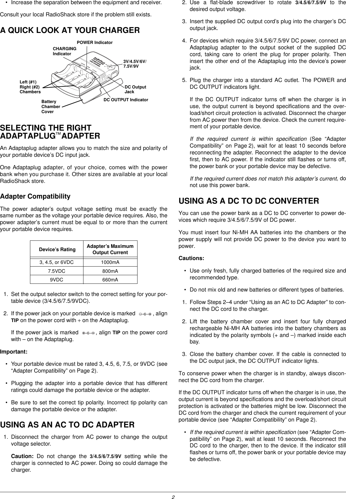 Page 2 of 4 - Radio-Shack Radio-Shack-08A01-Users-Manual- Www RadioShack With In-Line CircleR Radio-shack-08a01-users-manual