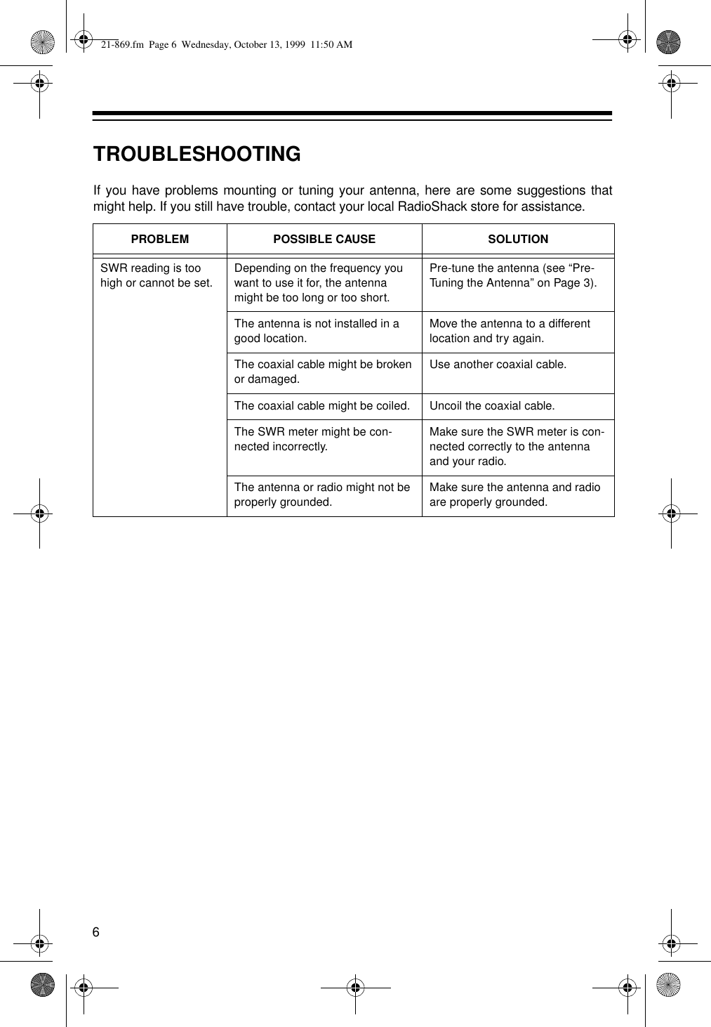 Page 6 of 8 - Radio-Shack Radio-Shack-10M-Users-Manual- Rsil'dxoi  Radio-shack-10m-users-manual