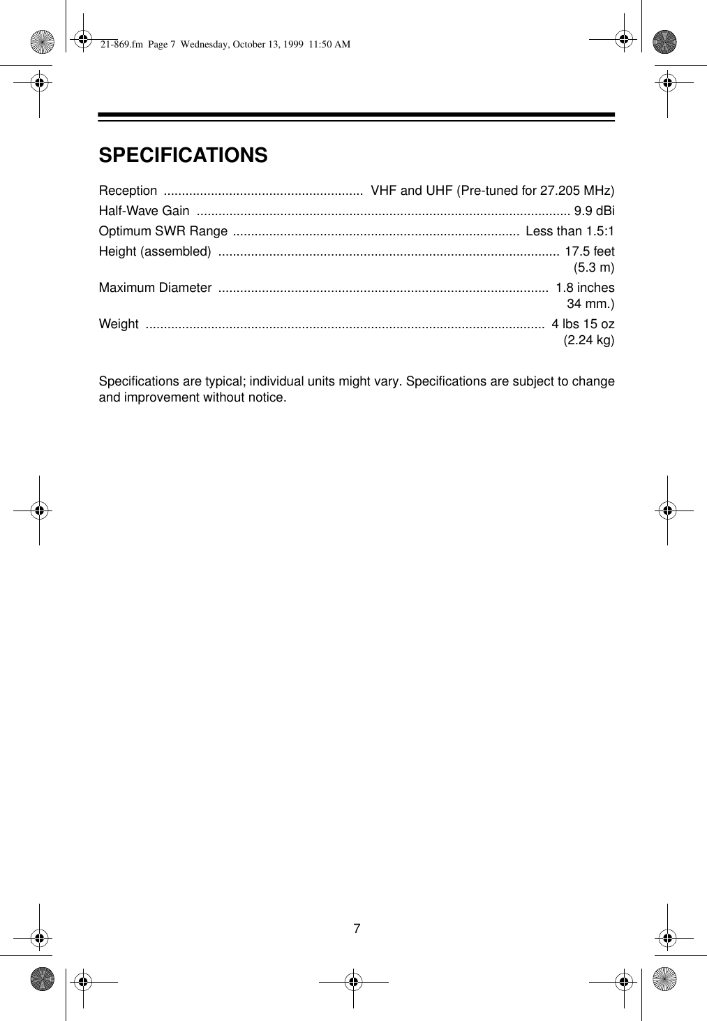 Page 7 of 8 - Radio-Shack Radio-Shack-10M-Users-Manual- Rsil'dxoi  Radio-shack-10m-users-manual