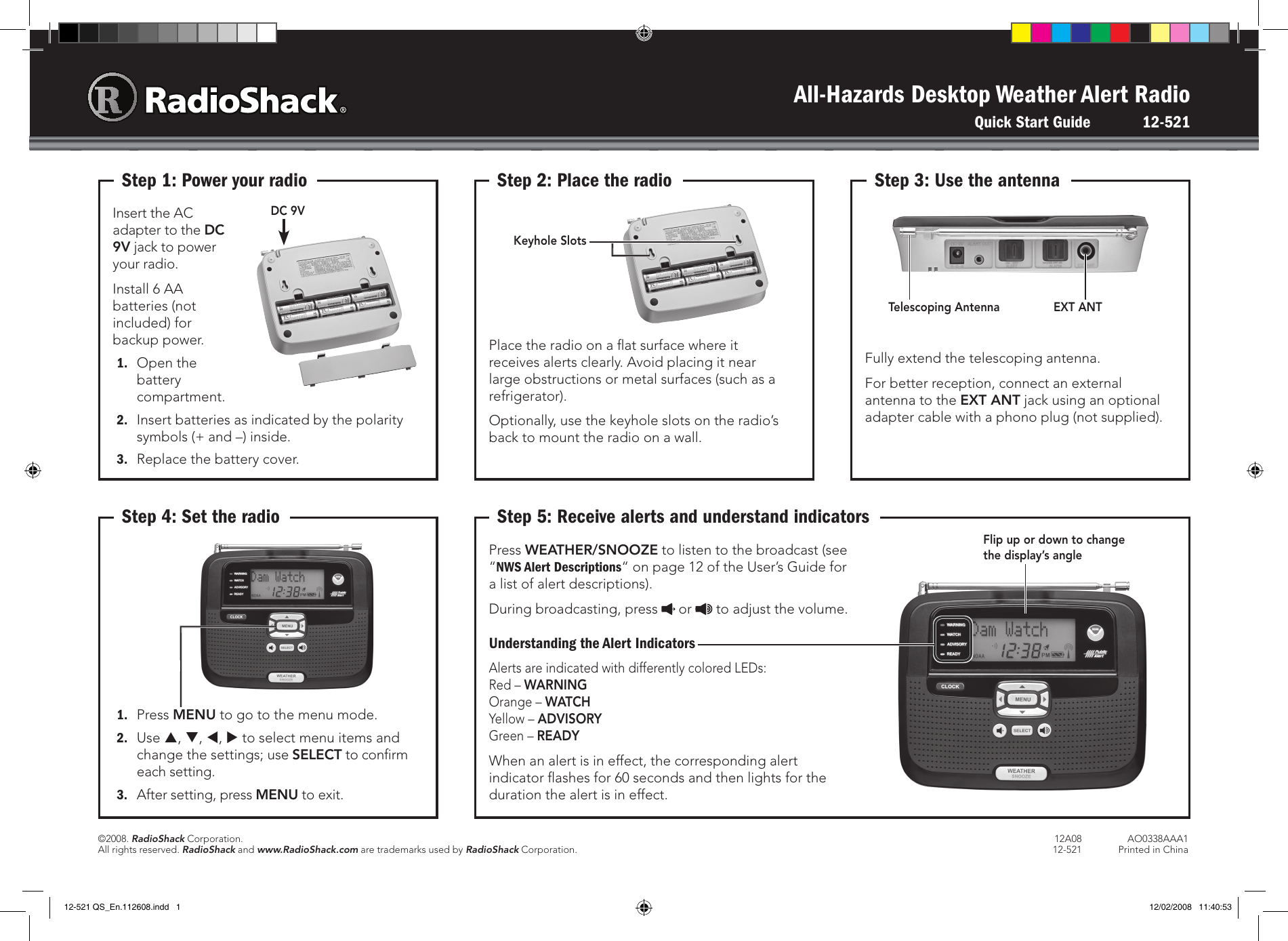 Radio Shack 12 521 Users Manual