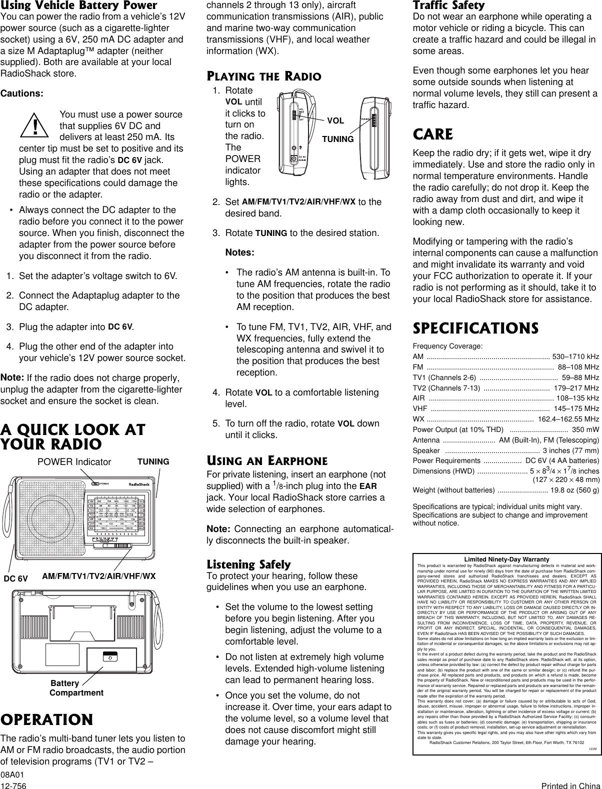 Page 2 of 3 - Radio-Shack Radio-Shack-12-756-Users-Manual- Www RadioShack With CircleR  Radio-shack-12-756-users-manual