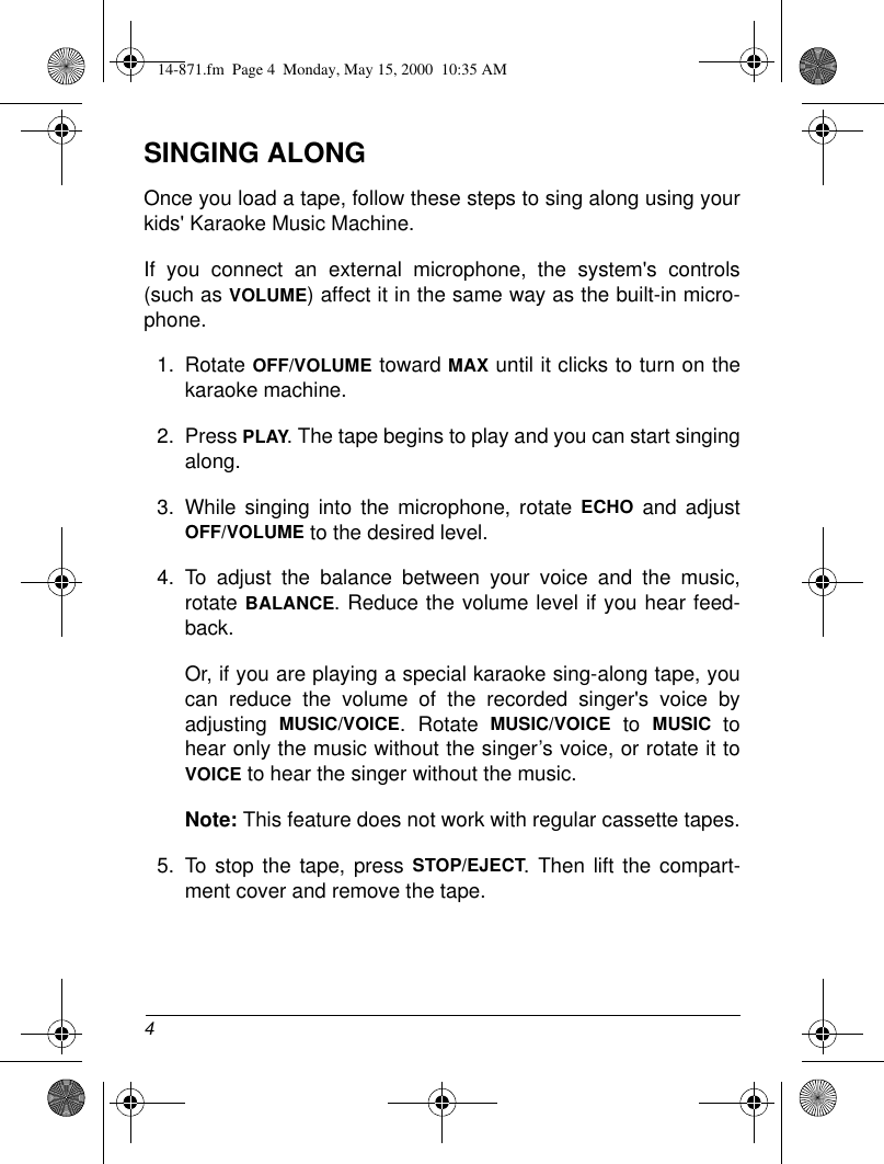 Page 4 of 8 - Radio-Shack Radio-Shack-14-871-Users-Manual- Www RadioShack With In-Line CircleR  Radio-shack-14-871-users-manual