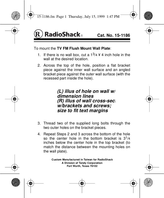 Page 1 of 2 - Radio-Shack Radio-Shack-15-1186-Users-Manual- 15-1186  Radio-shack-15-1186-users-manual
